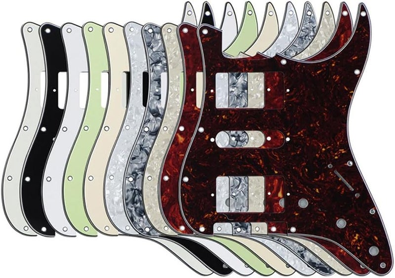 ROZILO Strat HSH Pickguard Pick Guard Scratch Plate with Screws for American/Mexican Standard Strat Modern Style Guitar Replacement Aged Pearl - Image 3